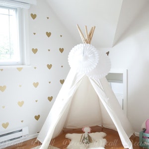 Peel & Stick Heart Wall Decals - Removable Heart Vinyl Stickers - Girly Heart Wall Stickers - Nursery Decor - Girl Room Heart Sticker - D047