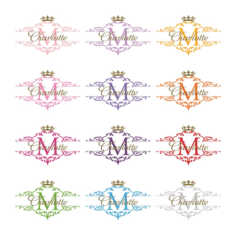 Princess Tiara Crown Baby Girl Name Decal Nursery Personalized Etsy