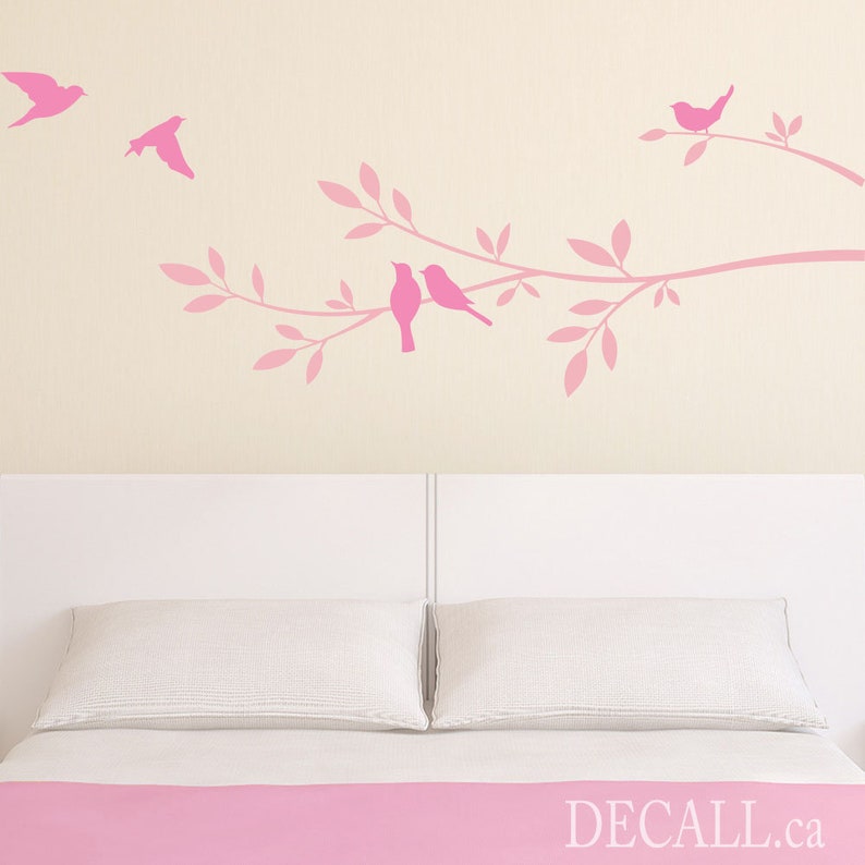 Tree Branch and Birds Vinyl Decal - Removable Vinyl Wall Decals - Tree ...