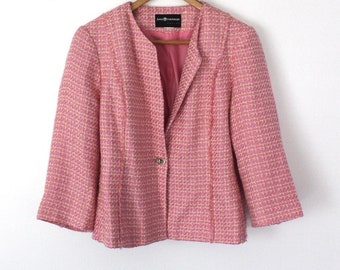 Vintage Pink and Orange Crop Blazer