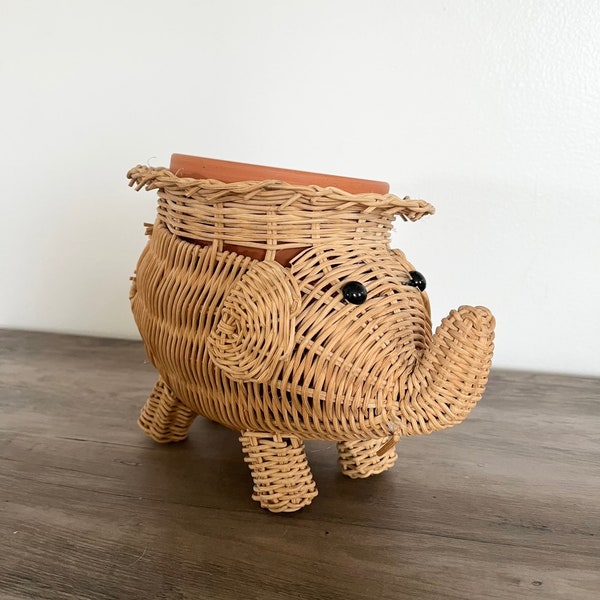 Wicker Elephant Etsy