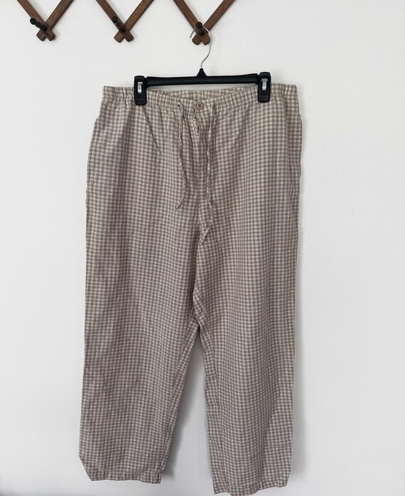 Vintage Basic Editions Tan and White Gingham Pants - image 2