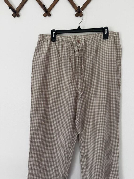 Vintage Basic Editions Tan and White Gingham Pants - image 3