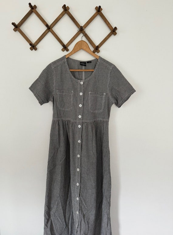 Vintage Erika Black and White Gingham Short Sleeve