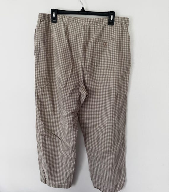 Vintage Basic Editions Tan and White Gingham Pants - image 7
