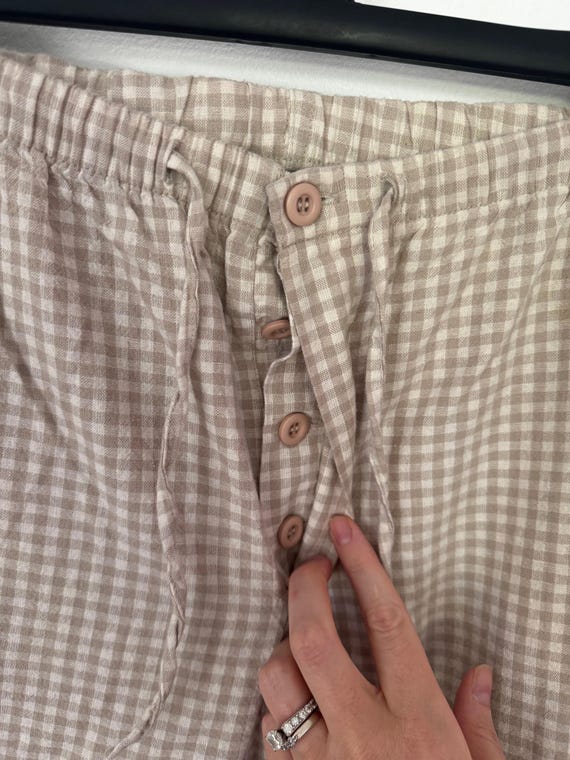 Vintage Basic Editions Tan and White Gingham Pants - image 6