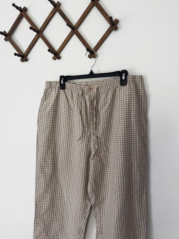 Vintage Basic Editions Tan and White Gingham Pants - image 4