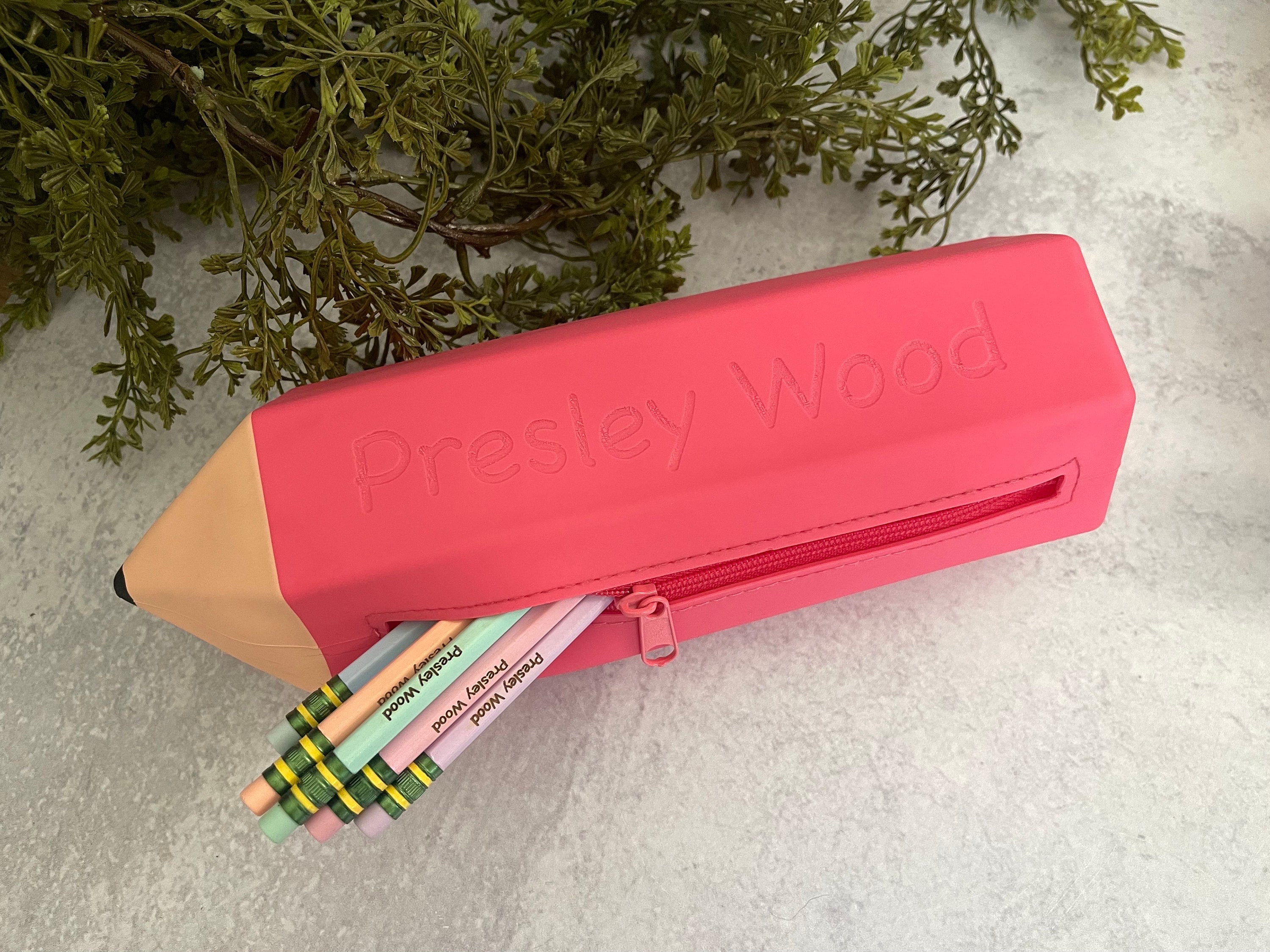 Neon Green Silicon Pencil Case Wedge