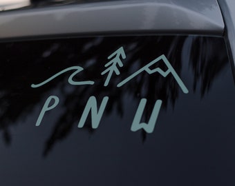 PNW (Wave, Tree, Mountain) Vinyl Decal