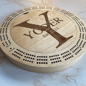 Custom Round Cribbage Board