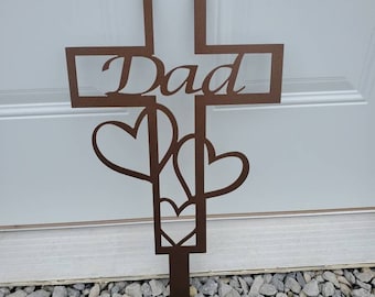Cruz personalizada, estaca de cementerio, marcador de tumba, cruz de metal, regalo conmemorativo al aire libre, regalo de condolencia para, estaca de jardín, en memoria de regalos