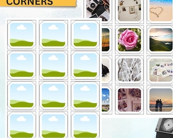 Plantilla de fotografía, plantilla de imán para refrigerador, plantilla de fotografía 2x2, imán de 50 mm x 50 mm, máquina de imanes, plantilla editable, canva, esquinas redondeadas