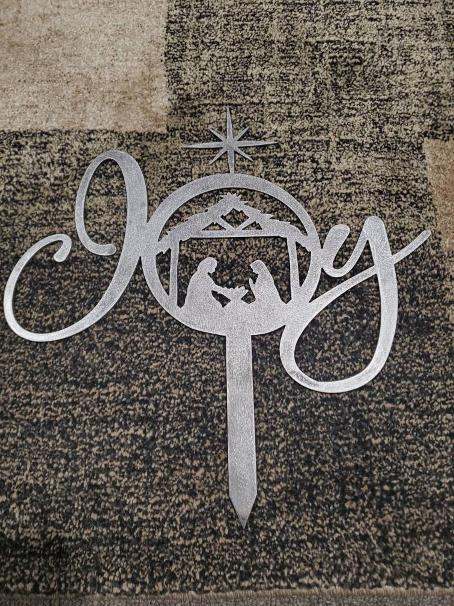 Joy Nativity Sign Joy Yard Sign Metal Nativity Scene Etsy