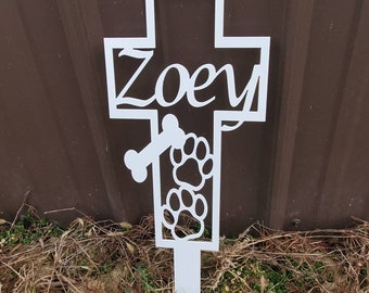 Regalo conmemorativo personalizado para perros, piedra conmemorativa para mascotas, marcador de tumba para mascotas, regalo para el dueño del perro, regalos en memoria de mascotas, cruz conmemorativa para perros