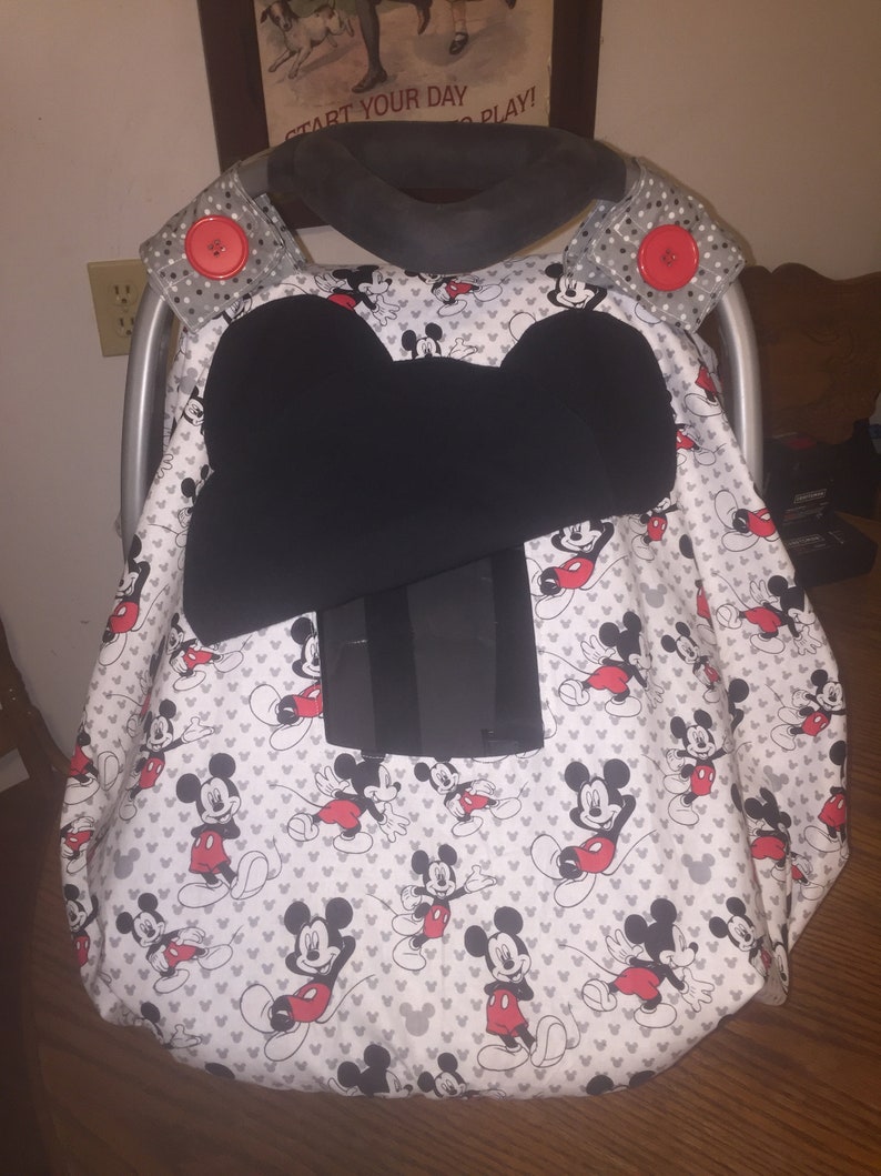Mickey Mouse Fitted Infant Car Seat Canopy with Peek a Boo Etsy