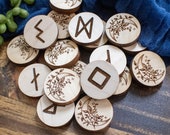 Elder Futhark Runes Set - Viking Runes - Divination and Healing - Wood Runes - Spiritual Gift - Spiritual Art - Witchy - Pagan
