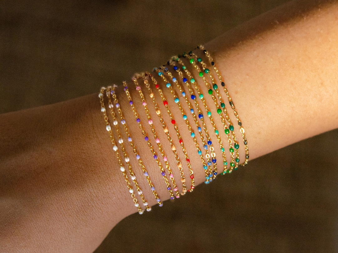 Bracelet En Résine Coloré - Style Bohème Et élégant - Pour Mariage, Fête, Soirée Ou Cadeau - Plusieurs Couleurs Disponibles - 3