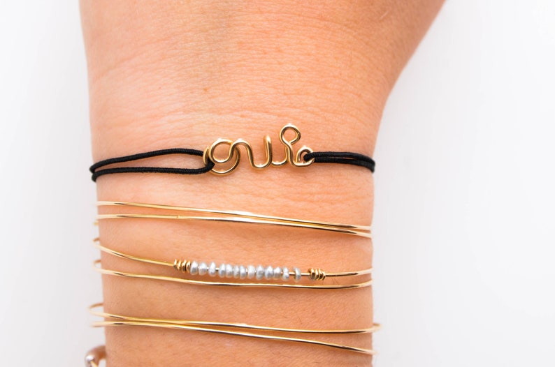 gold filled 14K bracelet custom black cord bracelet Bracelet yes