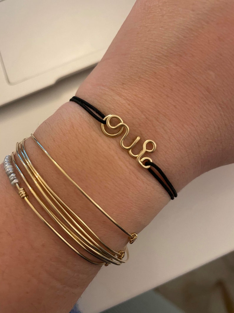 gold filled 14K bracelet custom black cord bracelet Bracelet yes
