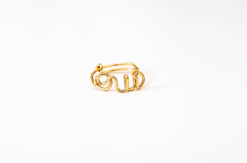Ring yes, collection yes, adjustable gold ring, gold letter ring 
