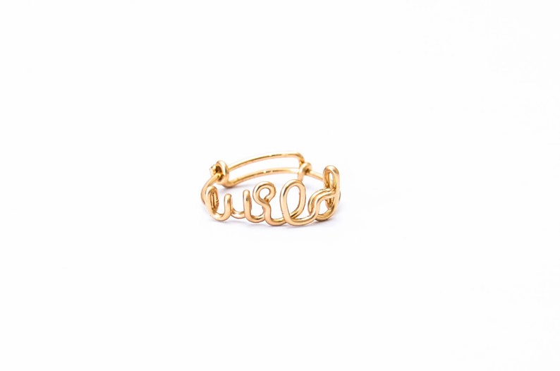 Ring writing Gold 14K gold filled, wild ring, custom ring, customiser ring, gold letter ring, wild ring, wild golden ring 