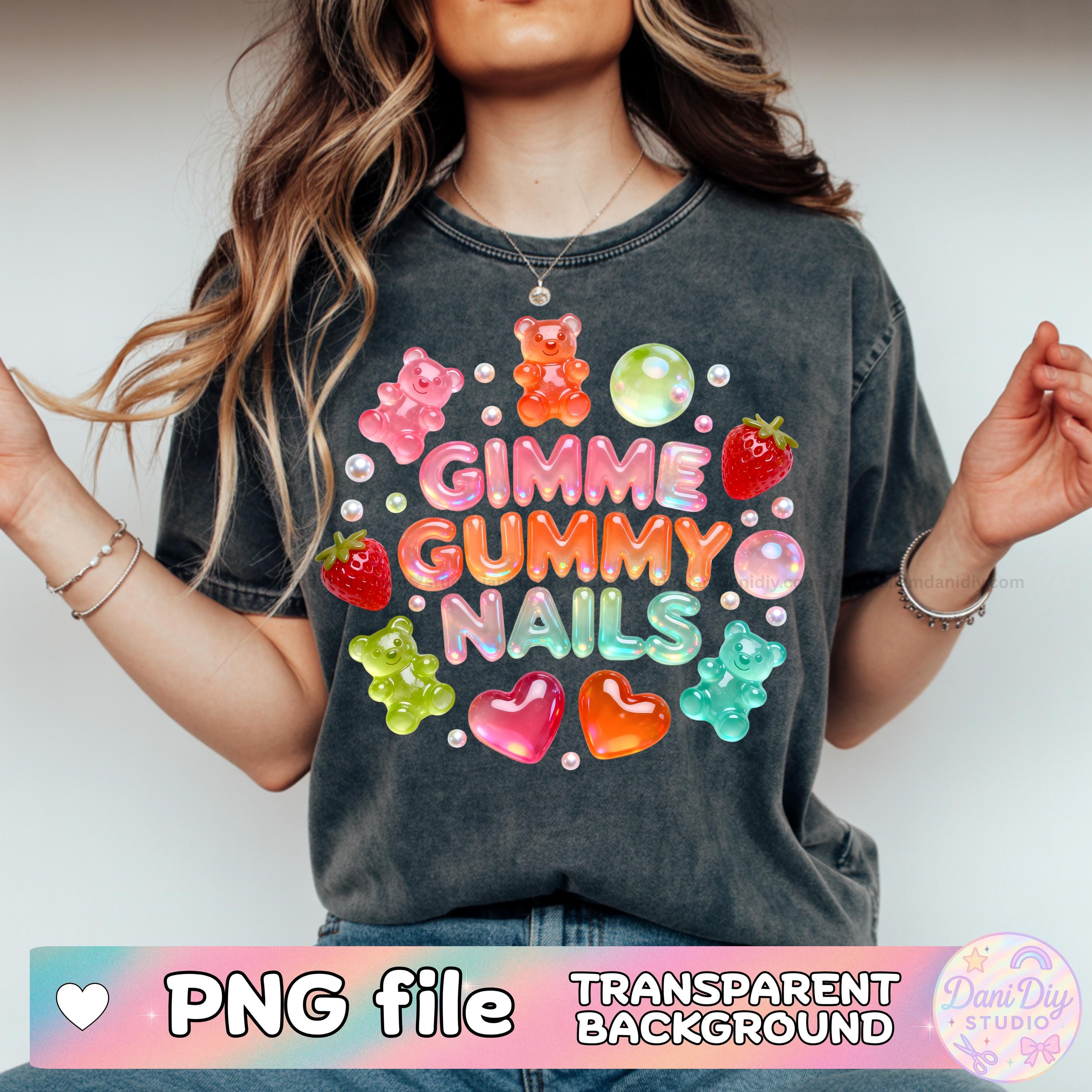 Gimme Gummy Nails PNG, Nail Tech PNG, Gummy Bear Nails Design, Cute ...