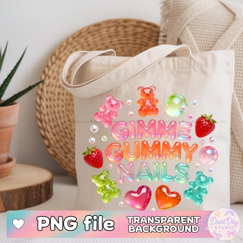 Gimme Gummy Nails PNG, Nail Tech PNG, Gummy Bear Nails Design, Cute ...