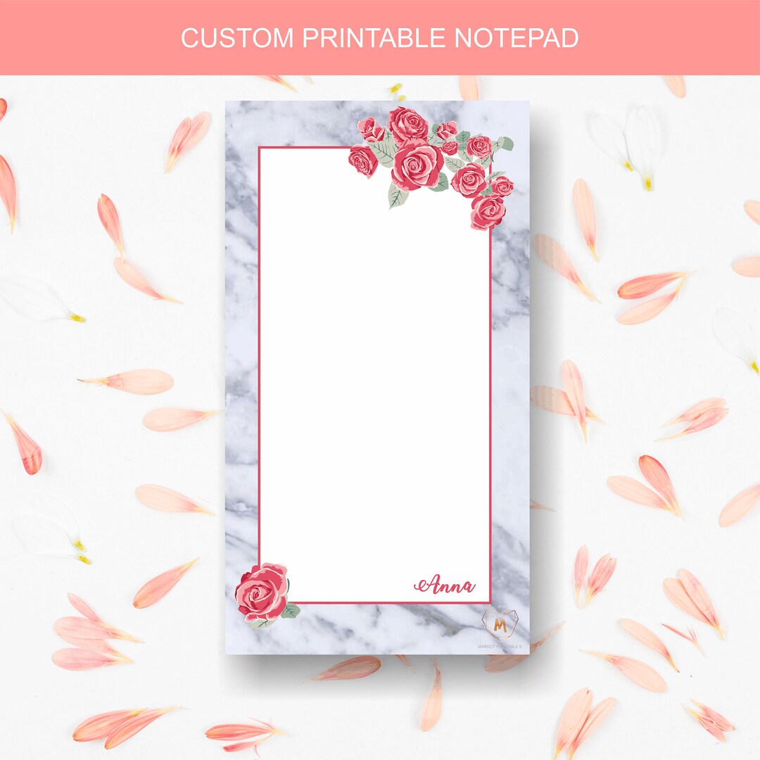 Custom Notepad, Printable Notepad, Marble Notepad, Custom Printable ...