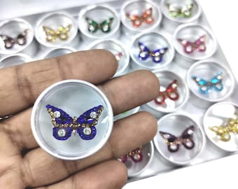 Gran Mariposa Piedra Multicolor Bindi 20 Paquete Completo Lote Surtido Cristal, piedra Mujeres Frente Con cuentas tatuajes Pegatinas Tikka Con Caja