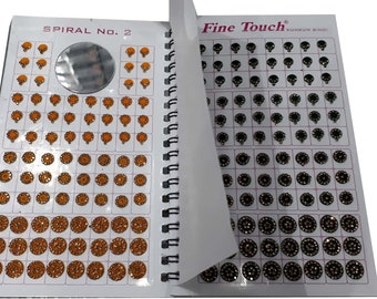Neues Design Bindi Sammlung 960 Samt Kristall Runde mehrfarbige Bindi Buch Broschüre für Frauen und Mädchen (Bindi Buch - insgesamt 960 Bindis)