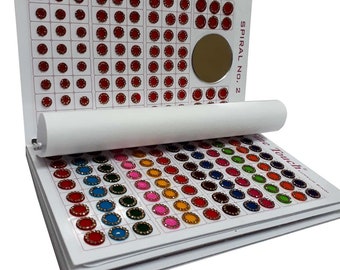 960 Folleto de libro Bindi redondo de cristal de terciopelo multicolor para mujeres y niñas (Libro Bindi - Total 960 bindis)