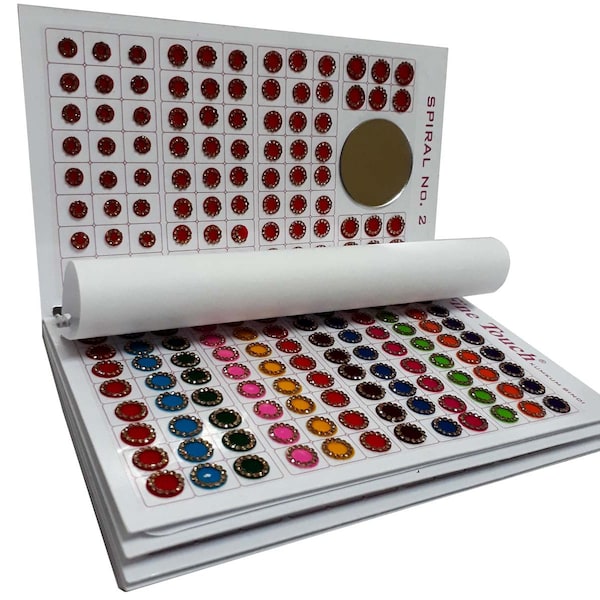 960 Velvet Crystal Round Multicolored Bindi Book Booklet For Women & Girls (Bindi Book - Total 960 bindis)