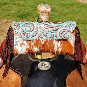 Leather Saddle phone holder Saddle sack Pommel bag phone pouch Western phone case