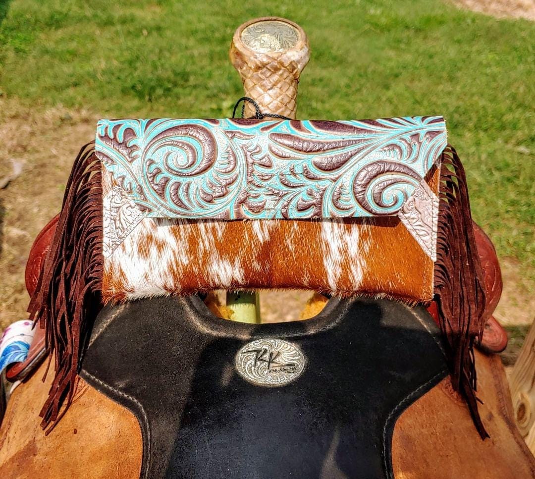 Leather Saddle phone holder Saddle sack Pommel bag phone pouch Western phone case