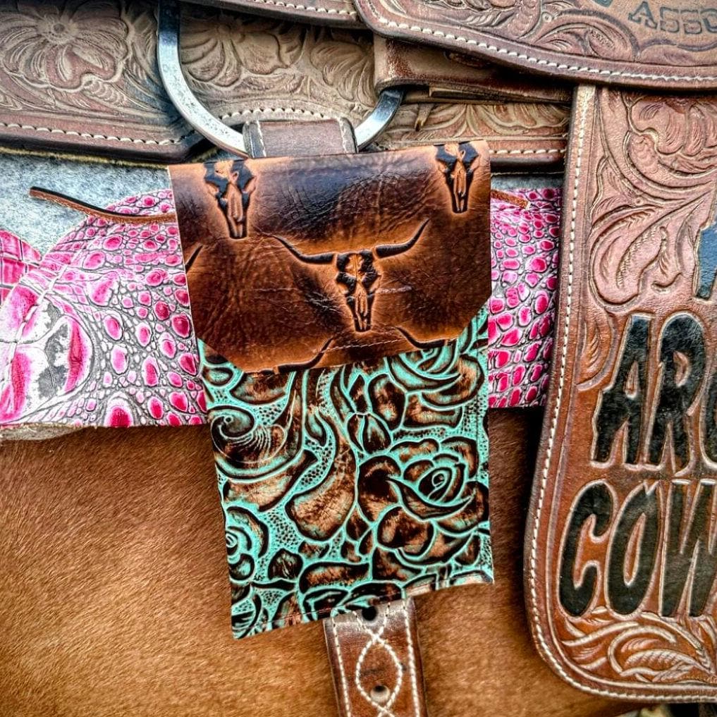 Horse Western Tooled Leather Rear Flank Back Saddle Cinch W/ Billets 9780