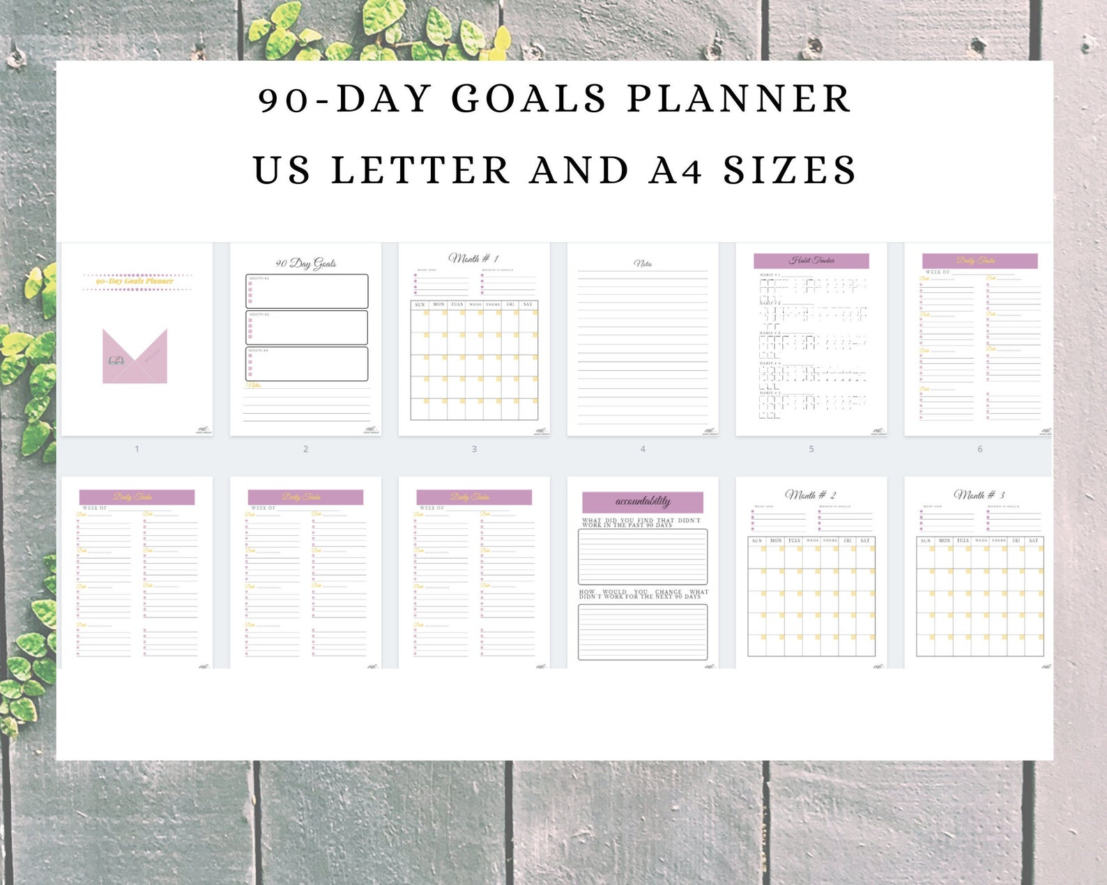 90-day-goals-printable-planner-instant-download-etsy
