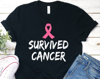 Survived Cancer Shirt, Breast Cancer Awareness Shirt, Breast Cancer Shirt, Pink Ribbon Shirt, Breast Cancer Gifts, Survivor