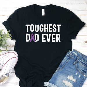Toughest Dad Ever Shirt ∙ Pancreatic Cancer Awareness Shirt ∙ Pancreatic Cancer Shirt ∙ Purple Ribbon Shirt ∙ Pancreatic Cancer Gifts Bild 1