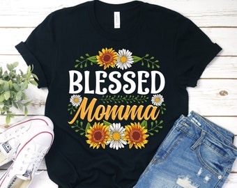 Blessed Momma Shirt, Momma Shirt, Momma T-Shirt, Gift For Momma, Momma Gift, Pregnancy Announcement, Mothers Day, Christmas