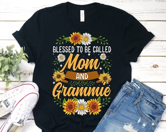 Chemise Grammie et maman bénie, chemise Grammie, chemise tournesol Grammie, cadeau Grammie, nouveau t-shirt Grammie, personnalisé