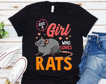 Rat Shirt, Rat Tshirt, Just A Girl Who Loves Rats Shirt, Rat Shirts For Girls, Rat Lover Gift, Kids Rat Shirt, Rat Shirt Women, Cute