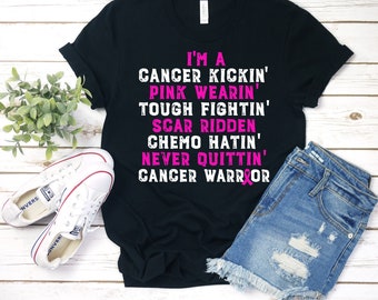 Cancer Kickin' Chemo Hatin' Shirt, Breast Cancer Awareness Shirt, Breast Cancer Shirt, Pink Ribbon Shirt, Breast Cancer Gifts, Survivor