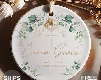 Personalized Baptism Ornament - Custom Baptism Gift Girl - Baby Girl Christening Gifts For Girls