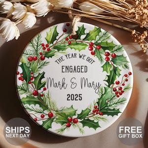 Personalized Engagement Ornament - Engagement Gifts For Couple Ornament - Engagement Present - Engagement Keepsake - Custom Engaged Ornament