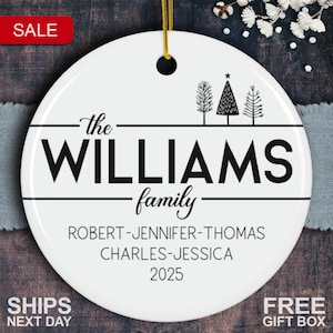 Personalized Family Name Ornament - Custom Family Christmas Ornament - Family Ornament 2025 - Family Keepsake Gift