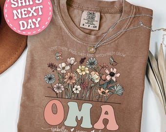 Comfort Colors® Custom Oma Shirt Personalized Oma Gifts for Oma Shirt with Grandkid Names Oma T Shirt for Oma Tshirt for Oma T-Shirt Oma Tee