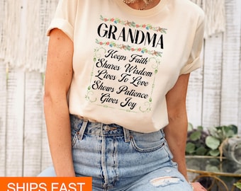 Grandma Shirt, Personalized Grandma Gift, Gift For Grandma, Grandma Mothers Day Gift, Grandma Tshirt, Grandma T-Shirt, Shirt For Grandma
