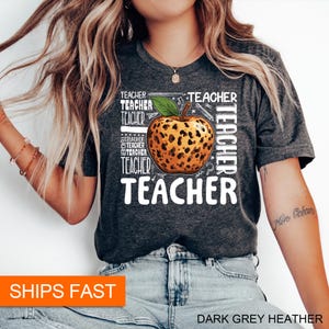 Teacher Shirts, Teacher Gifts, Teacher Back To School Shirt, Teacher Appreciation Shirt, Gift For Teacher, Apple Teacher Shirt Leopard Print