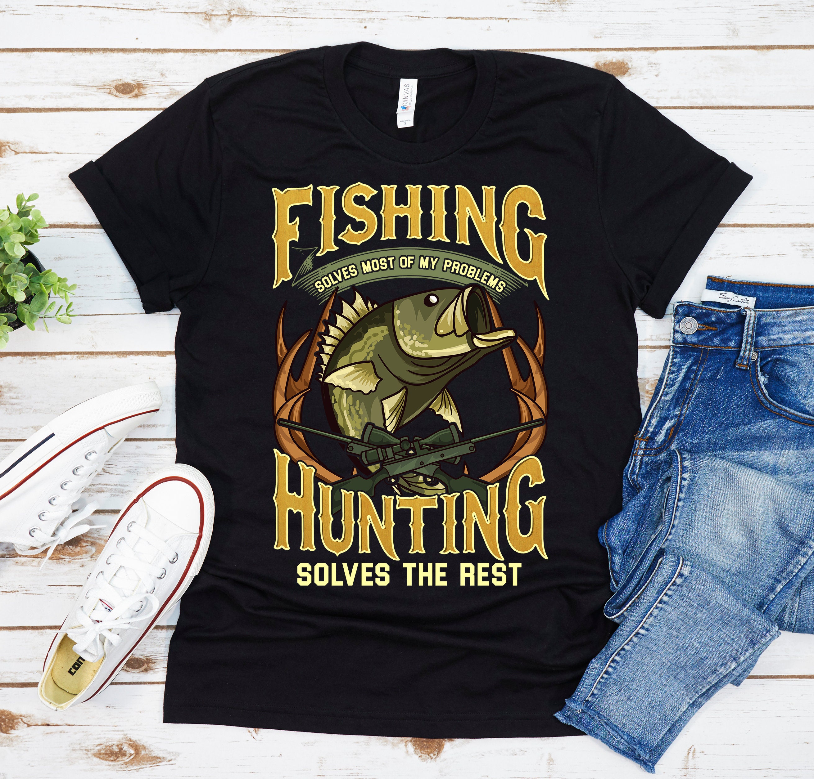 Fishing and Hunting Shirt, Fishing and Hunting Tshirts, Hunting and Fishing  Shirts, Hunting and Fishing Gifts for Men, Fisherman Hunter 