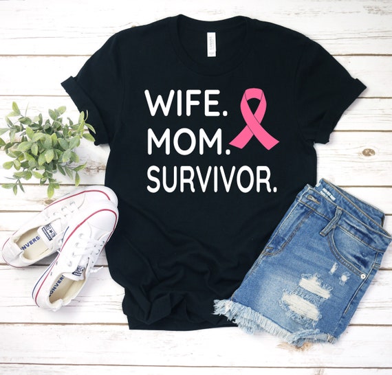 Wife Mom Survivor Shirt Breast Cancer Awareness Shirt | Etsy